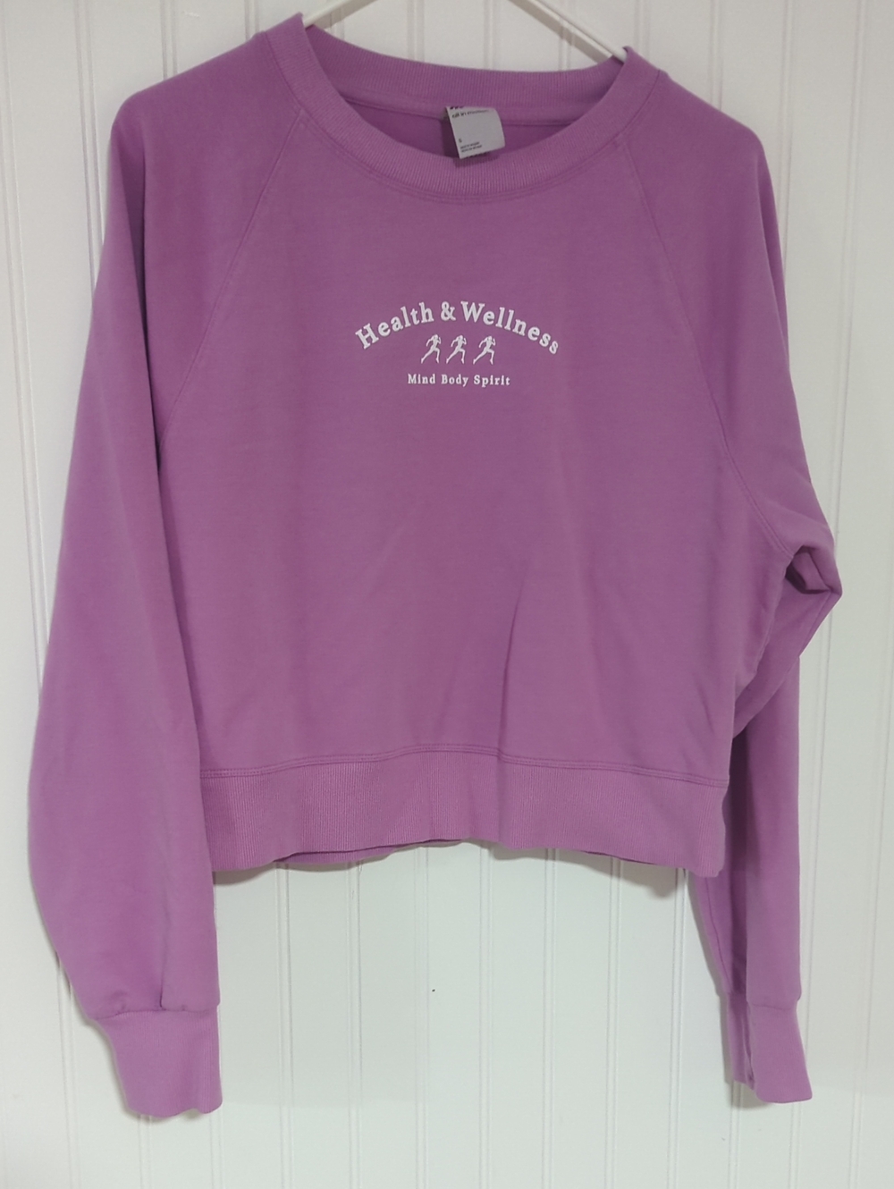 all in motion Lavender Crew Sweatshirt with Front Health & Wellness Logo